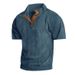 Men's Corduroy Short-Sleeve Polo Shirt – Casual & Breathable Knit Top(S-Xxxl, Navy/Beige/Grey/Black/Khaki/Army Green/Light Blue)_viptrois.com