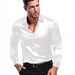 Burgundy Men's Business Casual Long Sleeve Commuter Work Shirt Glossy Reflective Silky Satin_viptrois.com