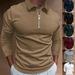 Men's Autumn Stretch Zip-Up Polo Shirt With Stand Collar - Breathable & Comfortable For Gym, Workout & Casual Wear_viptrois.com
