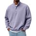 Men's High-Neck 4-Button Sweatshirt – Oversized Euro Fit Long Sleeve Pullover In Sky Blue/Green/Grey/Apricot/White/Royal Blue/Black/Burgundy_viptrois.com