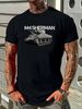 M4 Sher Military Tank Army Distressed T-Shirt Homme Top For Everyday Wear Slightly Summer Stretched Streetwear Comfortable Fashion Versatile_viptrois.com