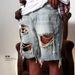 Men's Clothing Street Fashion Summer Ripped Shorts Hip Hop Raw Edge Beggar Denim Shorts_viptrois.com