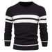 1 Striped Knit Pullover Casual Round Neck Autumn Winter Color Block In Stock Sweater European Size Men's Beige_viptrois.com