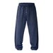 Men's Waffle Knit Loose Fitting Casual Pants Drawstring Straight Leg Trousers Multi Color Versatile Sports Sweatpants Spring Summer Style_viptrois.com