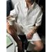 Breathable Linen-Blend Workwear Set - Men's Casual Short Sleeve Shirt With Matching Shorts_viptrois.com