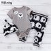 Baby clothes male toddler suit baby cartoon pajamas pants hat set baby pajamas three-piece suit_viptrois.com