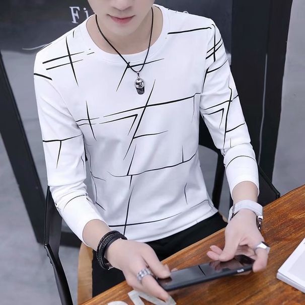 boy Spring And Autumn Long Sleeve T-Shirt Thin Top 2018 Korean Style Trendy Base New Small Shirt Men's Clothing Wholesale_viptrois.com