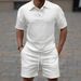 Men's Clothing Pure Color Fashion Casual Men's Short Sleeved Suit_viptrois.com