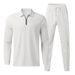 Men's Sporty Casual Two Piece Set Long Sleeved Pants Spring Autumn_viptrois.com