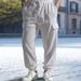 Men's Casual Multi Pocket Trousers Closed Collar Tie Cotton And Linen Straight Leg Pants_viptrois.com