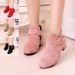 2023 New Korean Style Autumn and Winter Fleece-lined Warm Girls' Boots Frosted Mid-barrel Heightened Casual Girls Martin Ankle Boots_viptrois.com
