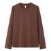 230g Heavyweight Long Sleeve Pure Men's Inner Wear Round Neck Women's Autumn Winter Couple's Base Combed Cotton_viptrois.com