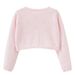 Breathable Baby Girls' Knit Cardigan – Lightweight Long-Sleeve Cotton Openwork Top For Spring & Summer (5-13 Size, Pink/White, Cotton, A-Class Safety)_viptrois.com
