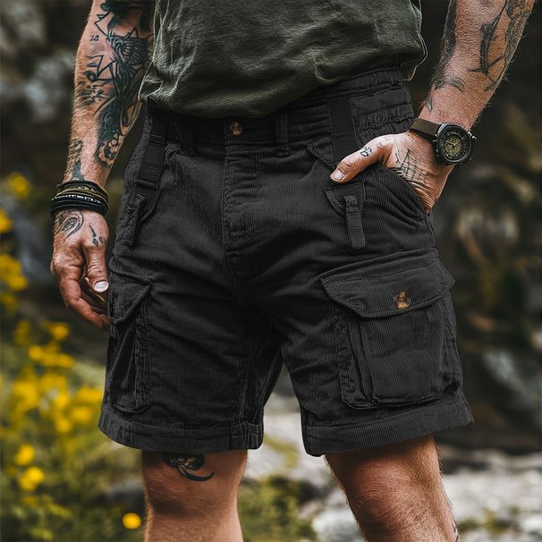 K Workwear Shorts, Men's Casual Pants With Multiple Pockets, Loose Retro Versatile, Five Inch Shorts, American High Street Style_viptrois.com
