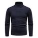 Men's High Neck Knit Sweater – Slim-Fit Pullover For Casual & College Style_viptrois.com