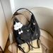 Butterfly Embellished Soft PU Tote Bag - Stylish Spacious Shoulder Bag For Work & Daily Use, Lightweight & Versatile With Dual Straps_viptrois.com