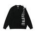Oversized Distressed Knit Sweater – Lettering Jacquard & Color-Block Design (Unisex, M-3XL, Black/Beige)_viptrois.com