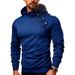 Autumn European And American Men's Solid Color Pullover Sweatshirt Button Half Zip Splicing Hoodie Sweatshirt_viptrois.com