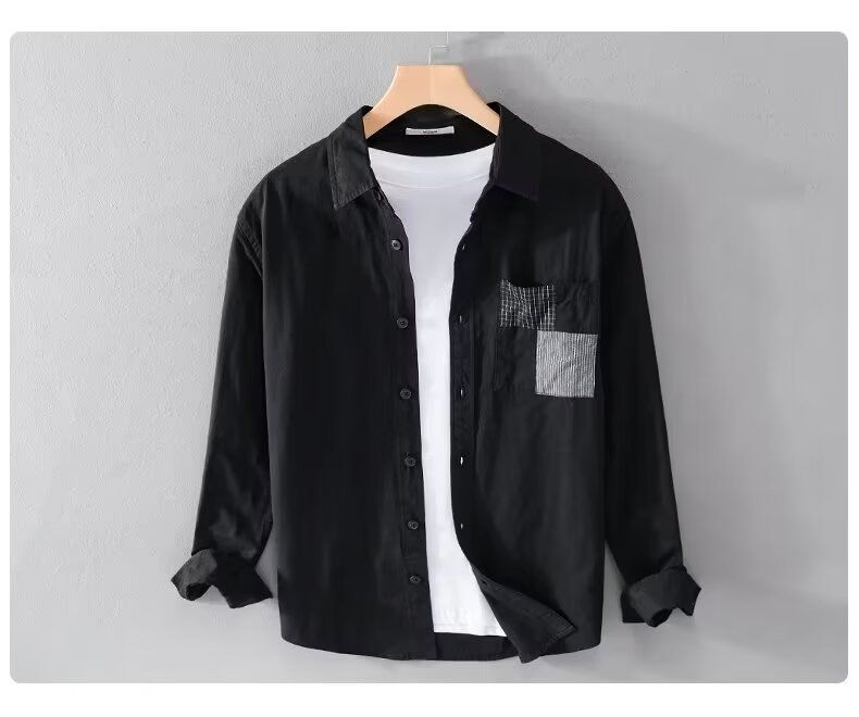 Men's Clothing Long Sleeved Shirt Jacket Shirt Workwear Loose Autumn Professional Brand Formal Wear Non Iron Striped Shirt Men_viptrois.com