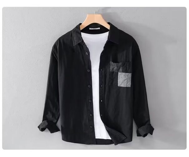 Men's Clothing Long Sleeved Shirt Jacket Shirt Workwear Loose Autumn Professional Brand Formal Wear Non Iron Striped Shirt Men_viptrois.com