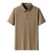 Men's Clothing Men's Ice Silk Seamless Shirt High Quality Plain Color Turn Down Collar Top For Formal & Casual_viptrois.com