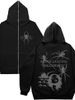 Dark Style Printed Loose Hooded Cardigan Full Zip Sweatshirt Men Trendy Handsome Internet Celebrity Personality Hip Hop_viptrois.com