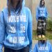 Unisex Retro Hooded Sweatshirt With Bold Letter Print, Oversized Streetwear Pullover, Anime Graphic Zip-Up Hoodie For Men & Women (Blue, S-XXL)_viptrois.com