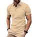Men's Clothing Men's Summer Sports Fitness Leisure Stretch Vertical Strip Short Sleeved Polo Shirt Men_viptrois.com