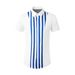 Men's Blue Striped Patchwork Short Sleeve Shirt – Slim Fit Casual Summer Top With Trendy Contrast Design_viptrois.com