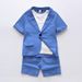 Kid's Clothing 2024 new style Children's suits summer two piece suits boys' performance clothes dresses show host performance clothes_viptrois.com