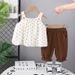 2025 Girls' Baby New Summer Casual Simple Strap Skirt Short Sleeve Fashion Two Piece Set_viptrois.com