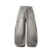 Streetwear Baggy Jeans For Men - Vintage Washed Denim Pants With Unique Scythe Cut, Loose Fit, Comfortable & Stylish For Urban Fashion_viptrois.com