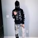 Men's Clothing Autumn And Winter Men And Women's Y2K Trendy Rhinestone Loose Hooded Cardigan Sweatshirt_viptrois.com