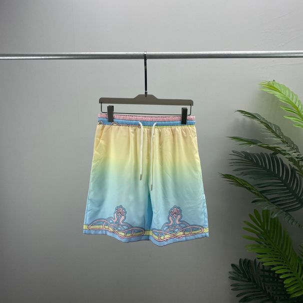 Man's clothing Fashion brand summer shorts beach pants men's and women's quarter pants draw rope elastic waist_viptrois.com