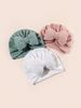 3pcs/set Lovely Bowknot Knitted Baby Hat Cute Solid Color Baby Girls Boys Hat Turban Soft Infant Cap Pillow Beanies Head Wraps_viptrois.com