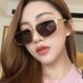 New Fashionable Internet Celebrity Cat Eye With A Sense Of , Slimming Glasses, Metal Double Beam Sunglasses For_viptrois.com