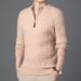 Men's Textured Half-Zip Sweater – Winter Knit Pullover With Chunky Cable Design (Black/Grey/Army Green/Khaki, S-Xxxl)_viptrois.com