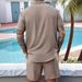 Men's Clothing Summer New Style Henry Stand Up Collar Open Tube Sports Breathable Casual Men's Suit_viptrois.com