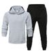 Men's Clothing men's casual sports fitness solid color sweatshirt suit hooded sweatshirt_viptrois.com