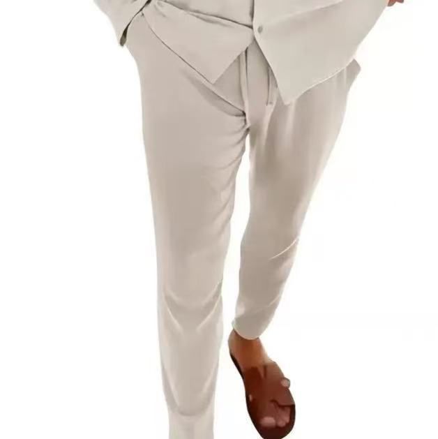 Cross-Border European And American New Solid Color Sports Casual Pants Fashion Simple Versatile Slim Fit Trendy_viptrois.com