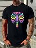 Bear Bones Kawaii Drip Fitted Halloween T Shirt Cute Skeleton Anatomy Spooky Season Boho Rib Cage Homme Unisex Casual Designer Clothes Summer_viptrois.com