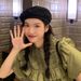 New Cotton Versatile Beret Hat For Women, Autumn And Summer, Four Seasons, Korean Style, Artistic Painter Hat, Black_viptrois.com
