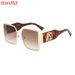 New Metal Wide Leg Sunglasses For Women Big Face Slimming Square Frame Fashion Sunglasses Sun Protection And UV Protection_viptrois.com