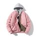 Men's Clothing Japanese Simple Couple Baseball Cotton Jacket Men's And Women's Gray Workwear Pilot Jacket Plus Cotton Thickening Autumn And Winter_viptrois.com