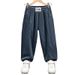Kid's Clothing Boys And Girls Plus Velvet Thickened Autumn And Winter Outer Wear Pants With Leggings For Small And Medium Sized Corduroy Carrot Pants_viptrois.com