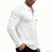 Men's Clothing Stand Collar Base Layer Golf Shirt Long Sleeve Casual Top - Breathable & Comfortable Polyester Blend For Sports & Daily Wear_viptrois.com