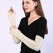 Twist Long Korean Style Women's Autumn Winter New Half Finger Woolen Gloves Knitted Warm Fingerless Arm Warmers_viptrois.com