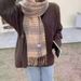 Scarf For Women Winter Student New Plaid Cashmere Warm Fringe Shawl Thickened Korean Fashion Neck Warmer_viptrois.com