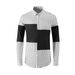Men's Color Block Long Sleeve Shirt With Tencel Stripe Detailing - Breathable Slim Fit Casual Top For Everyday Wear_viptrois.com