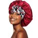 New Cross Border Satin Nightcap Hot Sale Wide Brim Long Tail Ribbon Print Large Round Hat One Piece Drop Shipping_viptrois.com